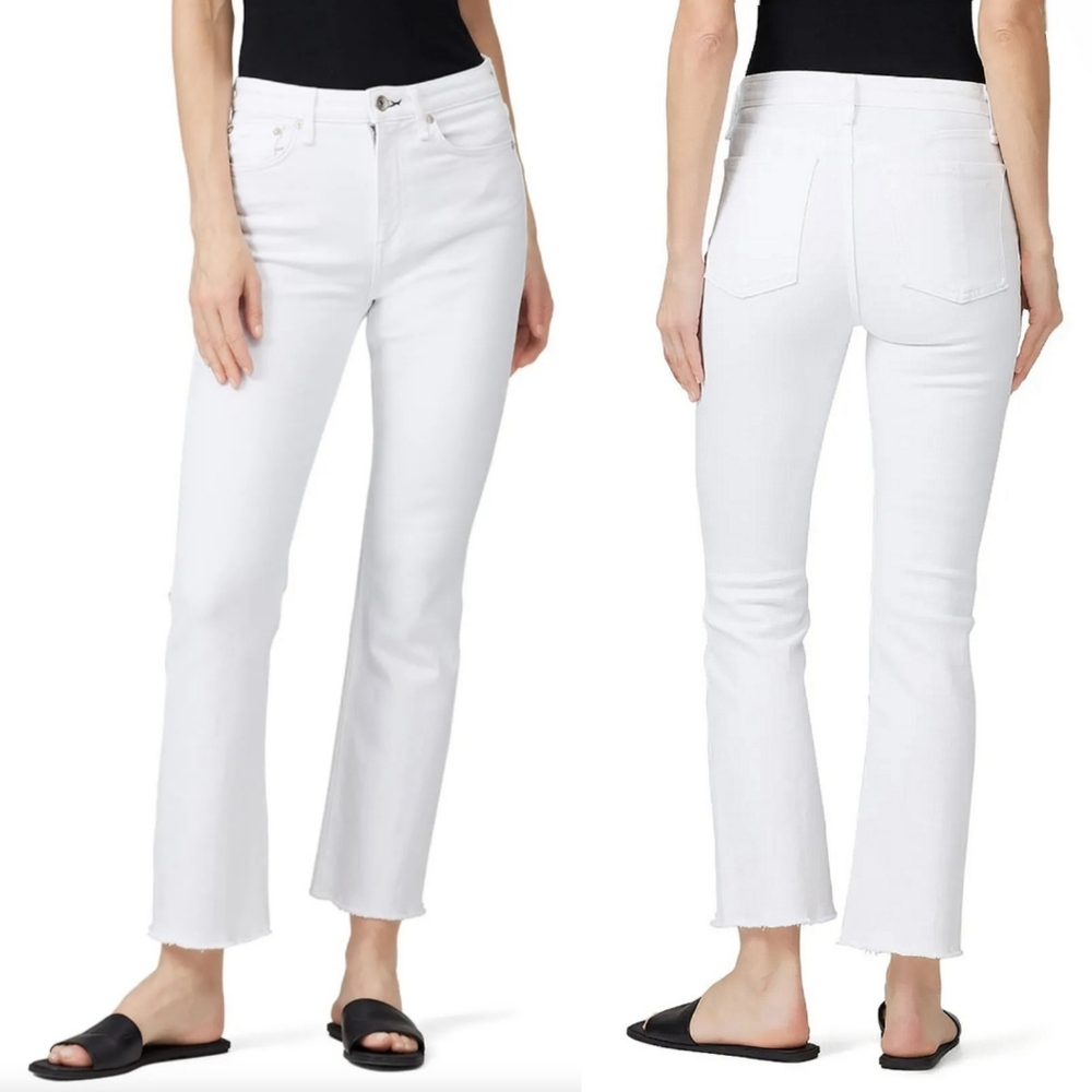 Rag & Bone "Nina High Rise Ankle Flare" Cropped Jeans White | Women's Size 23